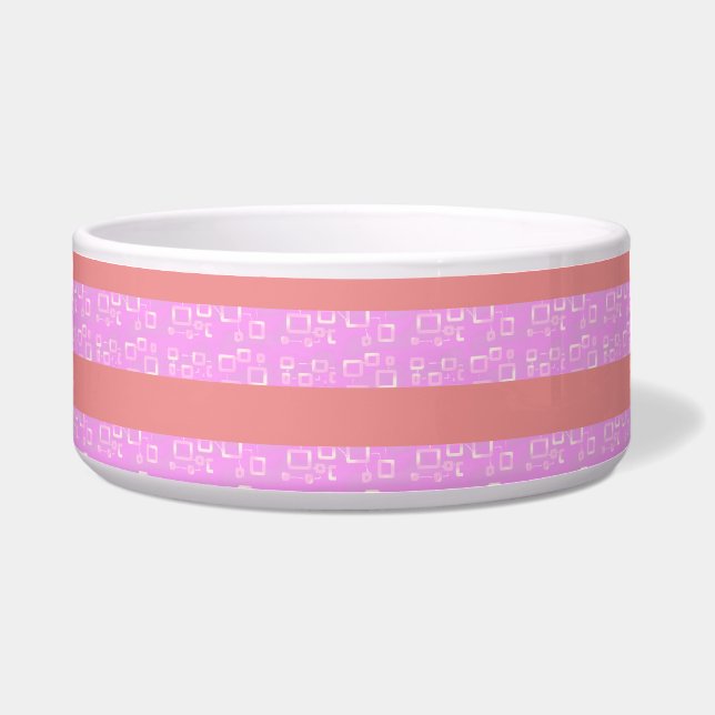 Pink Geometric Stripes  Bowl (Front)
