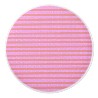 Pink Geometric Stripes Ceramic Knob