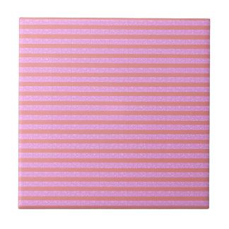 Pink Geometric Stripes  Ceramic Tile
