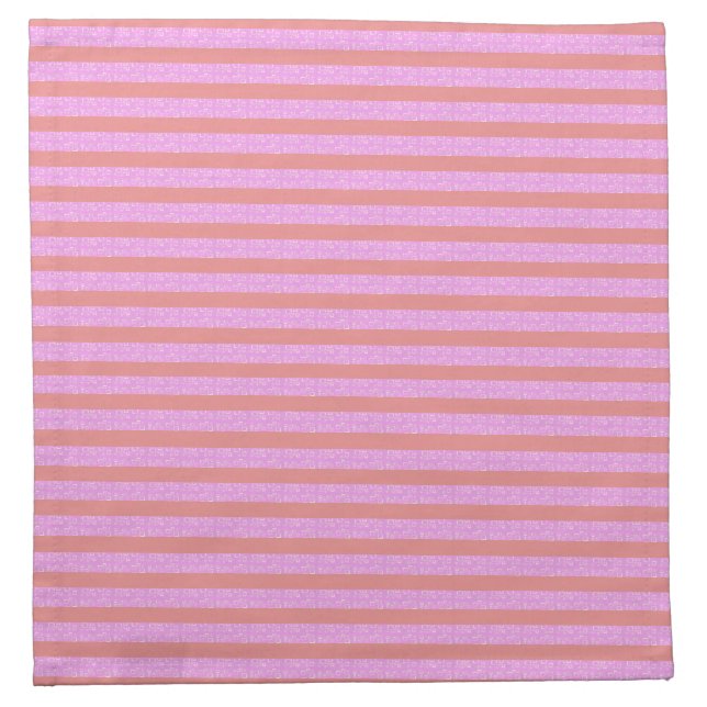 Pink Geometric Stripes   Cloth Napkin (Front)