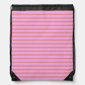 Pink Geometric Stripes  Drawstring Bag