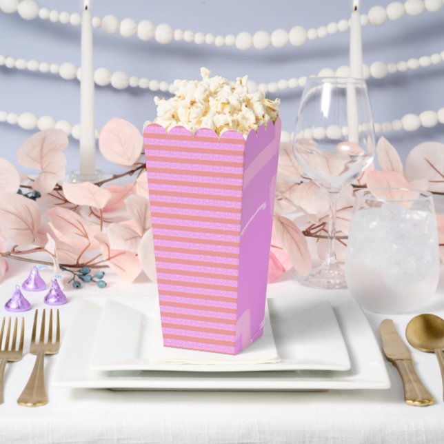 Pink Geometric Stripes  Favor Boxes (Wedding)