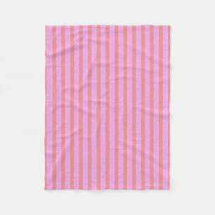 Pink Geometric Stripes Fleece Blanket