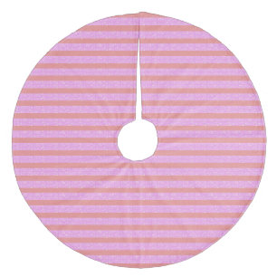 Pink Geometric Stripes Fleece Tree Skirt