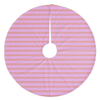 Pink Geometric Stripes  Fleece Tree Skirt