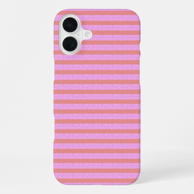Pink Geometric Stripes Geostripes  iPhone Case (Back)