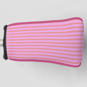 Pink Geometric Stripes Golf Head Cover