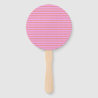 Pink Geometric Stripes Hand Fan