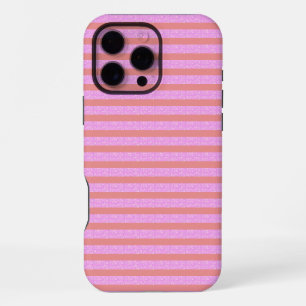 Pink Geometric Stripes iPhone 16 Pro Max Case