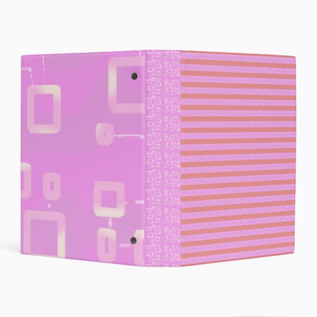 Pink Geometric Stripes Mini Binder (Background)
