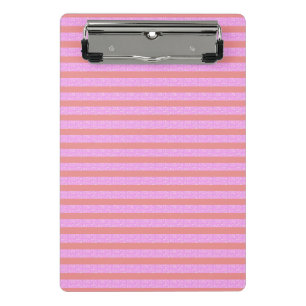 Pink Geometric Stripes   Mini Clipboard