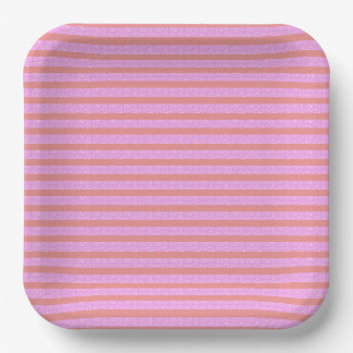 Pink Geometric Stripes Paper Plates