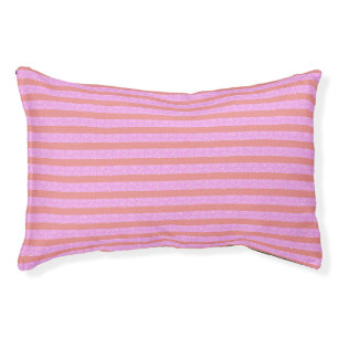 Pink Geometric Stripes Pet Bed