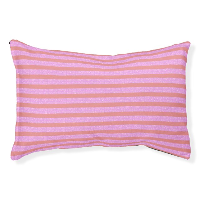 Pink Geometric Stripes  Pet Bed (Front)