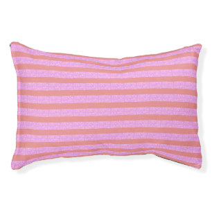 Pink Geometric Stripes Pet Bed