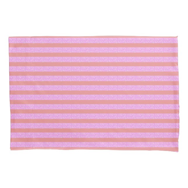 Pink Geometric Stripes  Pillow Case (Front)