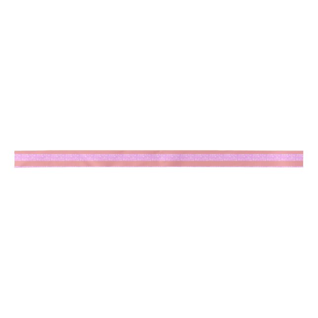 Pink Geometric Stripes Pink Stripe Ribbon (Front)