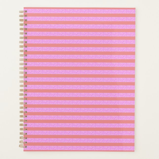 Pink Geometric Stripes  Planner (Front)