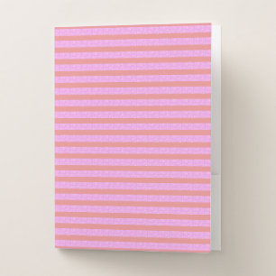 Pink Geometric Stripes Pocket Folder