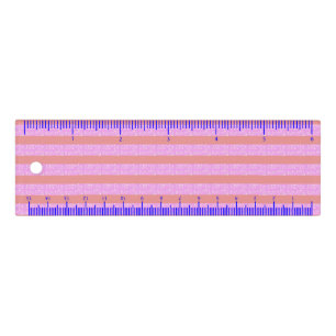 Pink Geometric Stripes Ruler