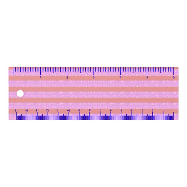 Pink Geometric Stripes  Ruler (Front)