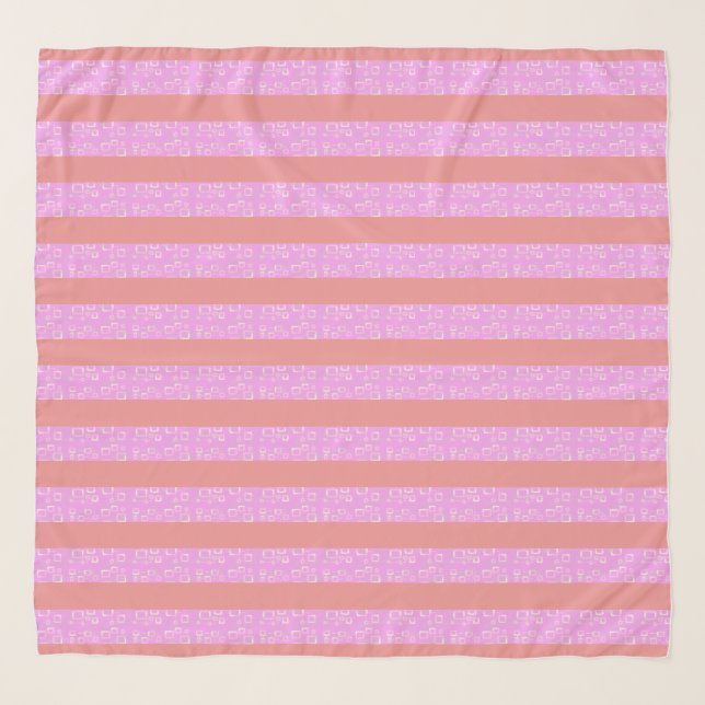 Pink Geometric Stripes  Scarf (Front)