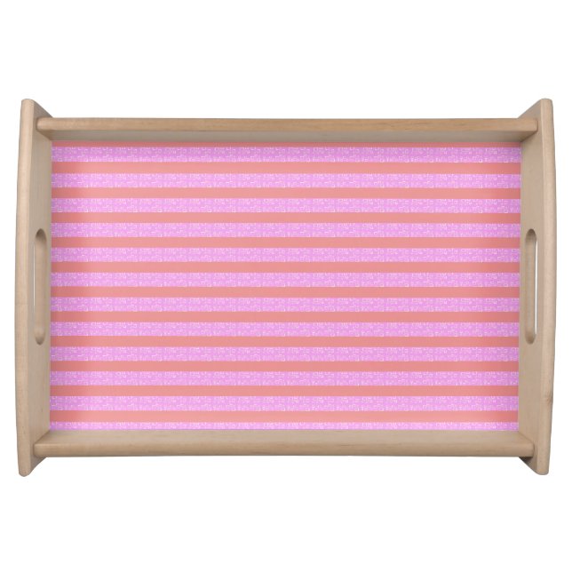 Pink Geometric Stripes  Serving Tray (Front)