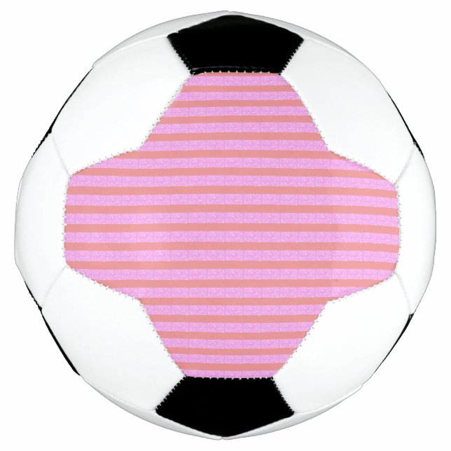 Pink Geometric Stripes  Soccer Ball (Front)