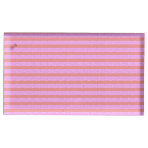 Pink Geometric Stripes Table Card Holder
