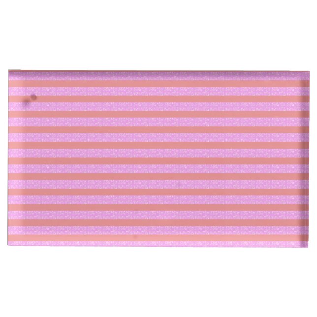Pink Geometric Stripes Table Card Holder (Front)