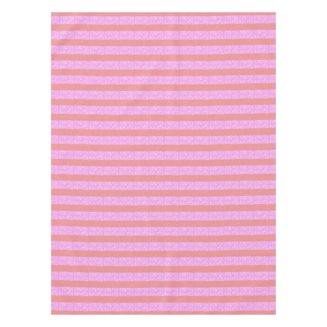 Pink Geometric Stripes Tablecloth (Front)