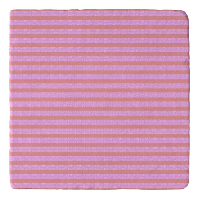 Pink Geometric Stripes  Trivet (Front)
