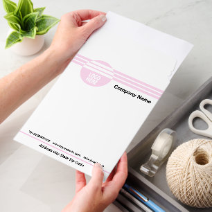 Pink geometric stripes with custom logo e envelope mailers