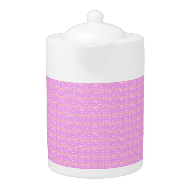 Pink Geometric  Teapot (Front)