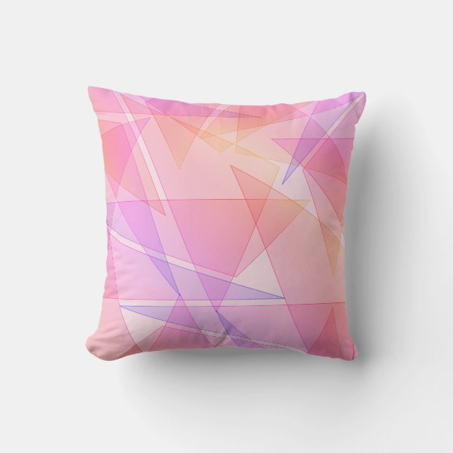 Pink Geometric  Throw Pillow (Front)