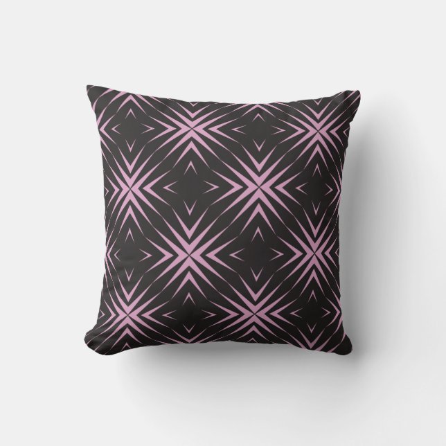 Pink Geometric Throw Pillow (Front)