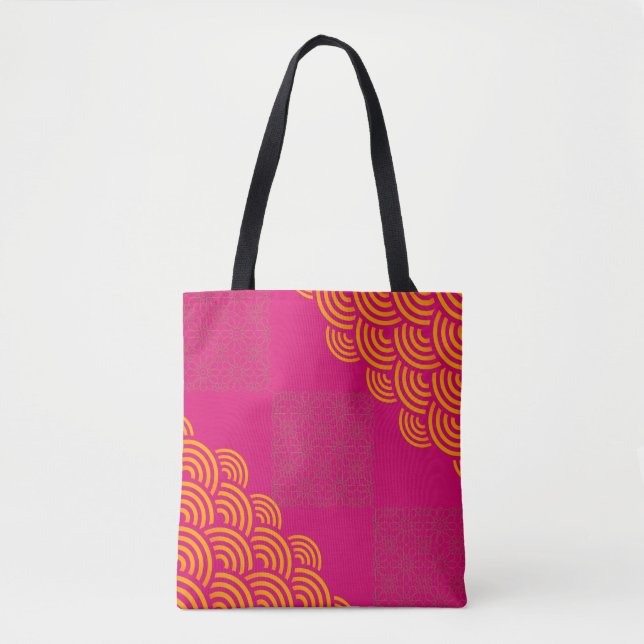 Pink Geometric Tote Bag (Front)