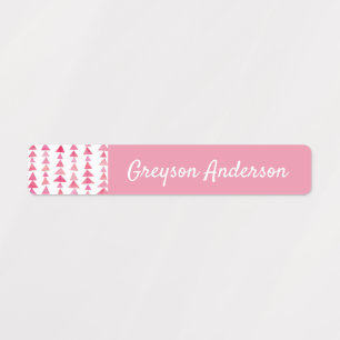 Pink Geometric Triangle Kids Label Skinny