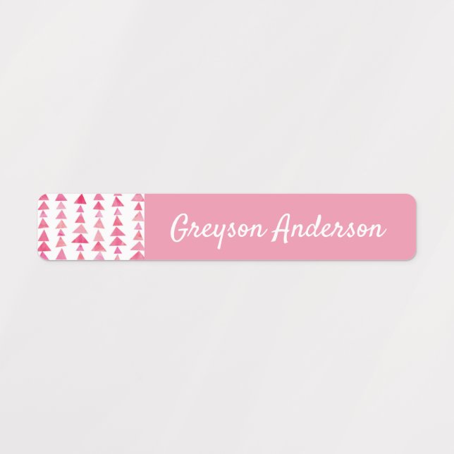Pink Geometric Triangle Kids Label Skinny (Design 1)