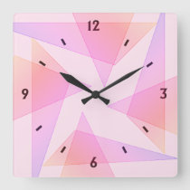 Pink Geometric Wall Clock