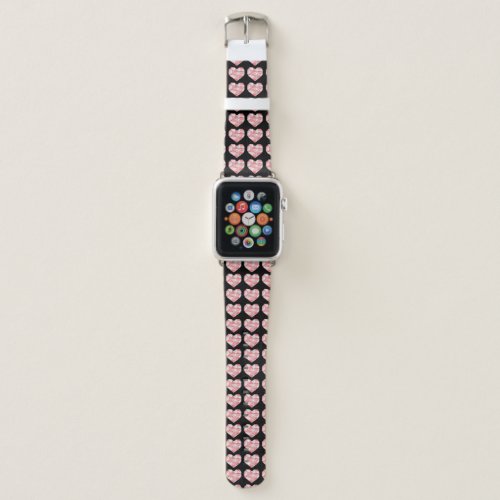 Pink Geometric Watercolor Heart Apple Watch Band