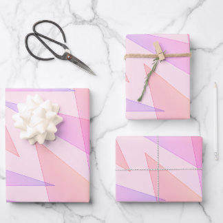 Pink Geometric  Wrapping Paper Sheets