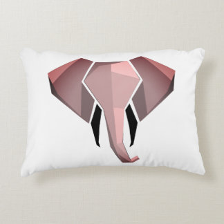 Pink Geometrics Elephant Head Accent Pillow