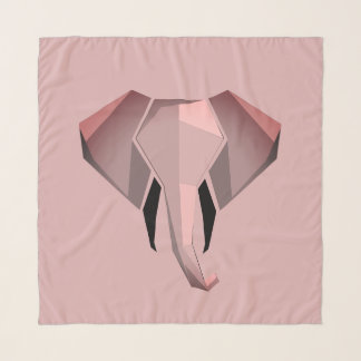 Pink Geometrics Elephant Head  Scarf