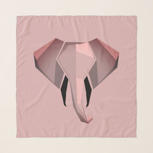 Pink Geometrics Elephant Head  Scarf (Front)