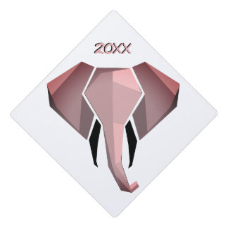 Pink Geometrics Elephant Head Year Graduation Cap Topper