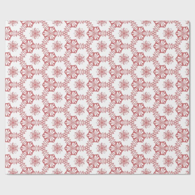 Pink Geometry floral Wrapping Paper (Flat)