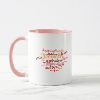 Pink Geometry Word Cloud