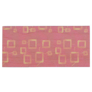 Pink Geostripes Geometric Stripes  Wood Flash Drive