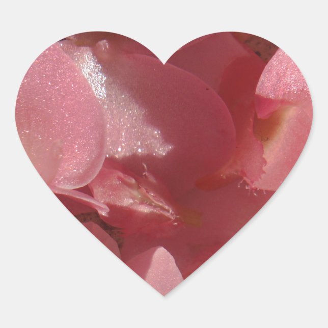 Pink geranium: almost solid Light pink Heart Sticker (Front)